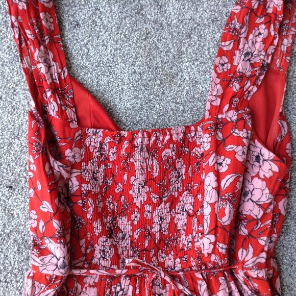 ⭐BAND OF GYPSIES SLEEVELESS SUMMER DRESS in Orange/Reddish Floral, size M⭐ - Picture 5 of 5